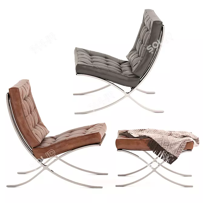 Title: Elegant Barcelona Chair: Perfect Comfort 3D model image 5