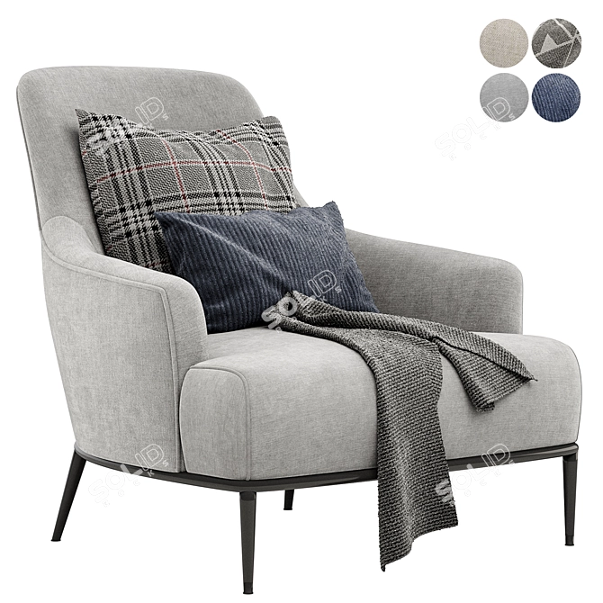 ESME Fabric Armchair: Stylish Comfort 3D model image 2