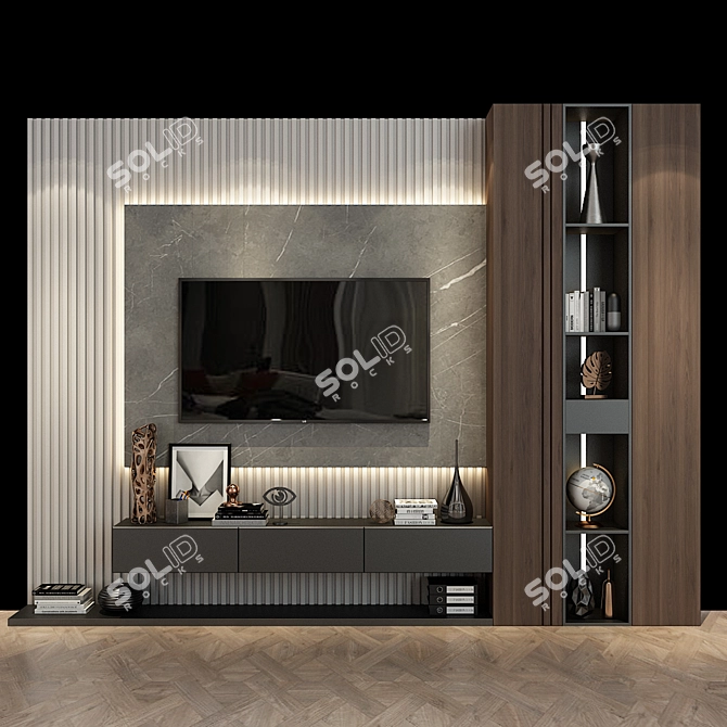 Modern Wood Cabinet Furniture 3D model image 1