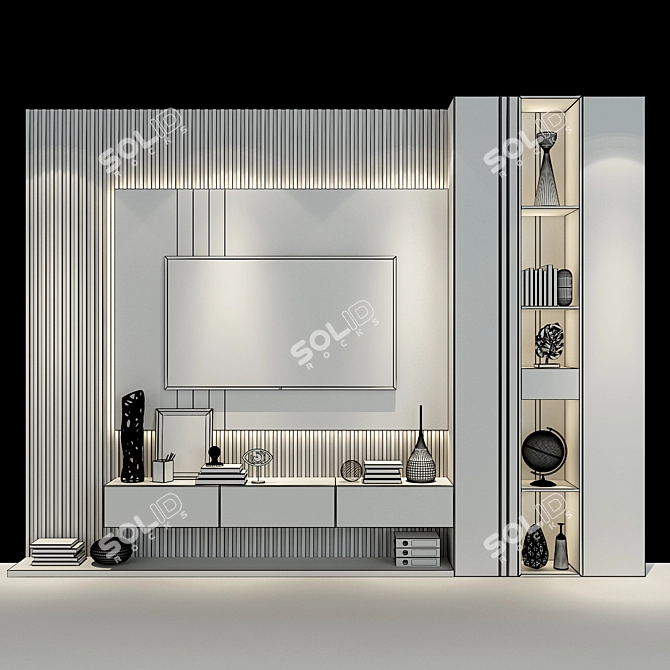 Modern Wood Cabinet Furniture 3D model image 2