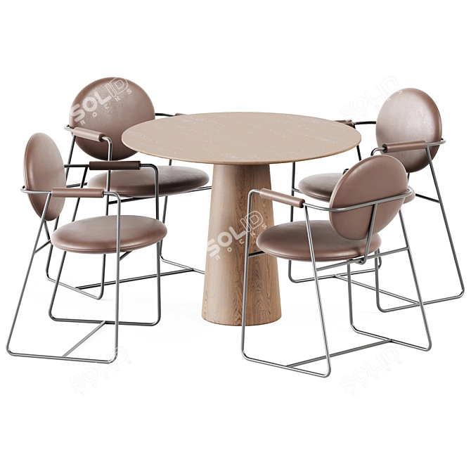 Sleek Dining Set: Table P.O.V. D100 & Gemma Chair 3D model image 1
