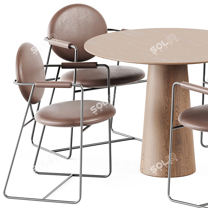 Sleek Dining Set: Table P.O.V. D100 & Gemma Chair 3D model image 2