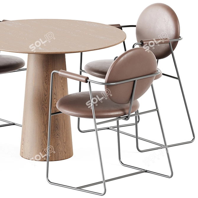 Sleek Dining Set: Table P.O.V. D100 & Gemma Chair 3D model image 3