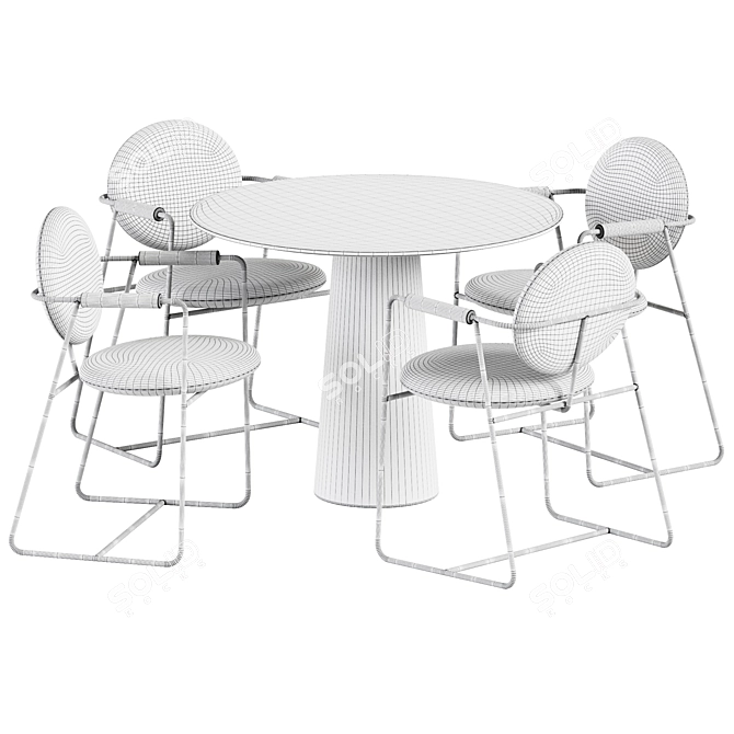 Sleek Dining Set: Table P.O.V. D100 & Gemma Chair 3D model image 4