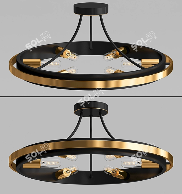 DAVOS Loft Style Ceiling Chandelier 3D model image 1