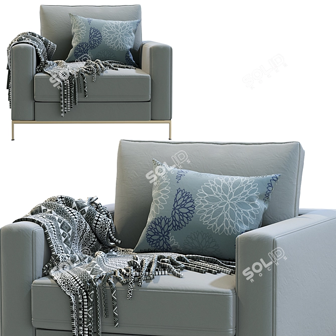 Modern Slide Armchair by Marelli 3D model image 4