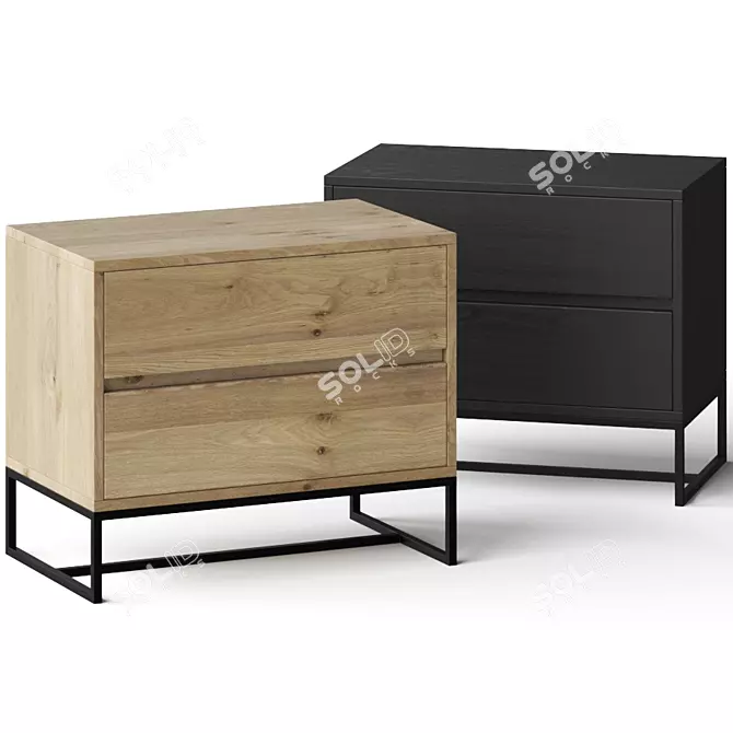 Modern Rezi Nightstand - Sleek Bedside Table with Luxury Touch 3D model image 1