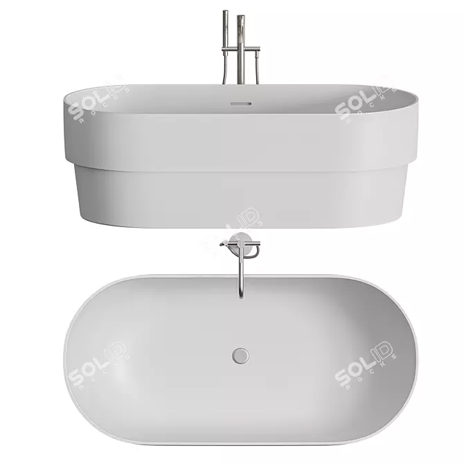 Ribbon Steel Bathtub 3D model image 2