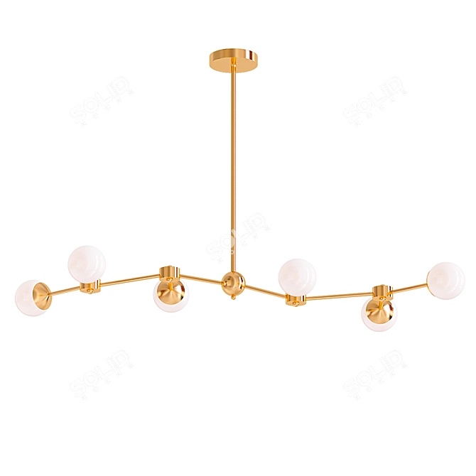 Modern Linear Chandelier: Bourbon 6 3D model image 1