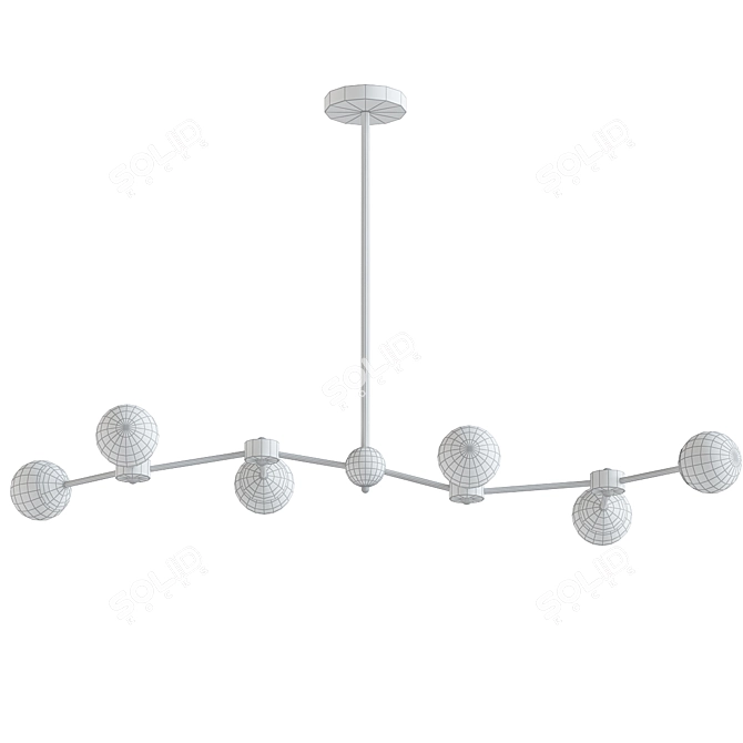 Modern Linear Chandelier: Bourbon 6 3D model image 2