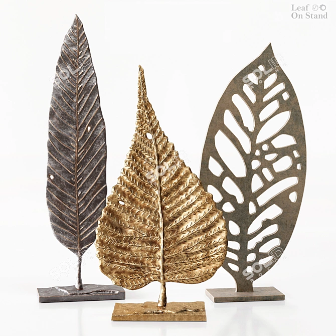 Elegant Mango Leaf Decor 3D model image 1