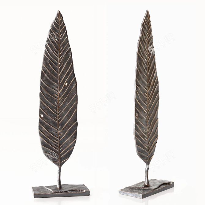 Elegant Mango Leaf Decor 3D model image 3