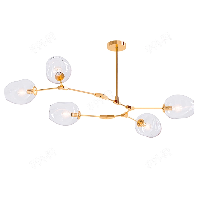 Modern Linear Chandelier | Jakob 5 3D model image 1