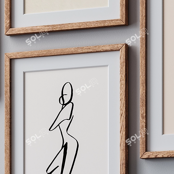 Multi-Size Photo Frames Set 3D model image 2