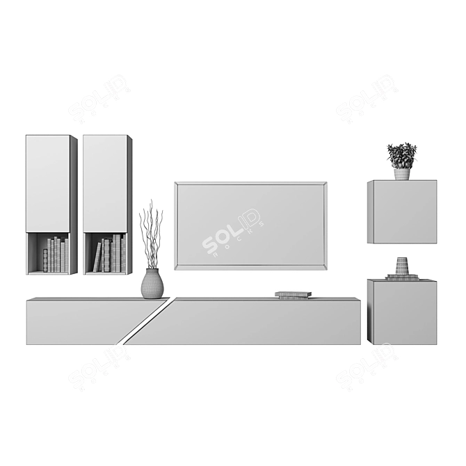 Versatile Modular TV Wall Unit 3D model image 5