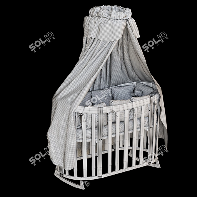 Fiorellino Cloud Oval Bed 120x60 White 3D model image 4