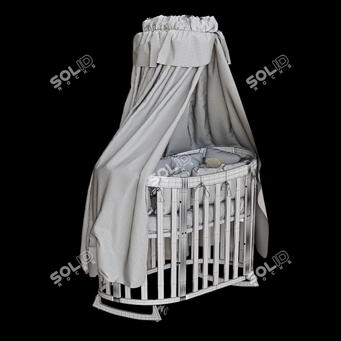 Fiorellino Cloud Oval Bed 120x60 White 3D model image 10