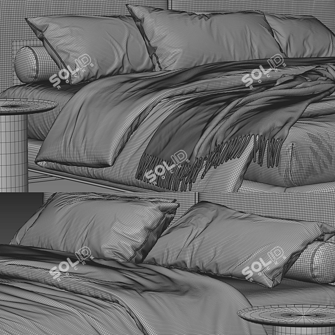 Modern Alivar Echo Bed 3D model image 4