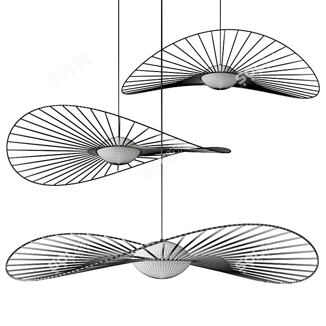 Modern Vertigo Pendant Lamp – Timeless Elegance 3D model image 2