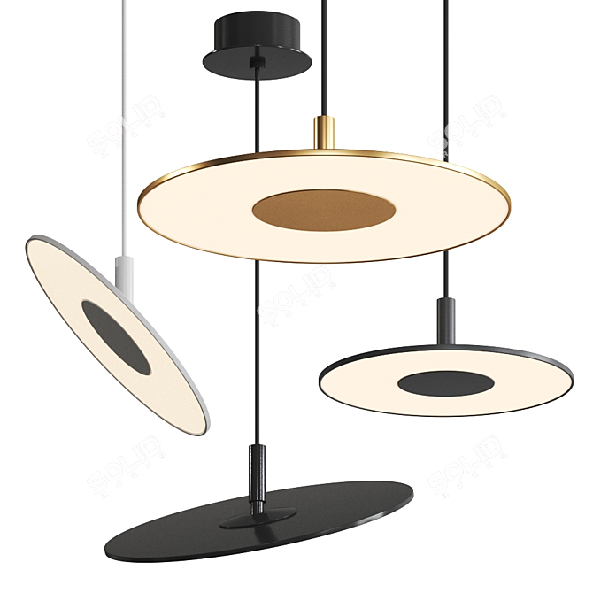 Sleek LED Pendant with Versatile Design 3D model image 1