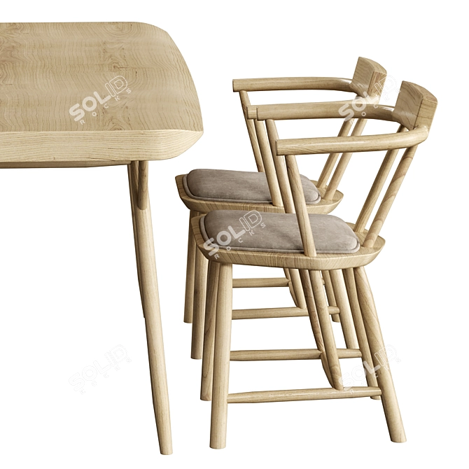 Elegant Oiseau Dining Set 3D model image 2