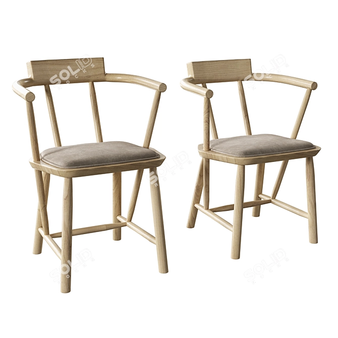 Elegant Oiseau Dining Set 3D model image 3