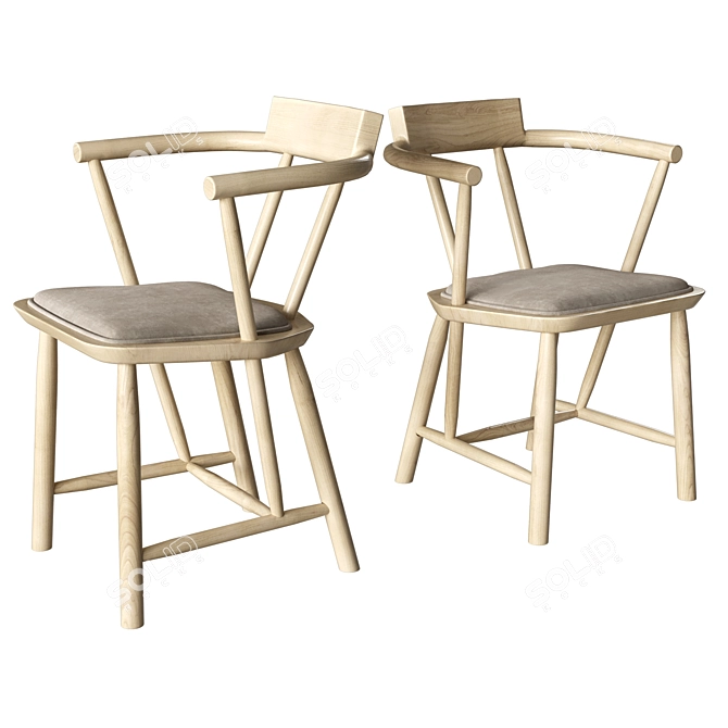 Elegant Oiseau Dining Set 3D model image 4