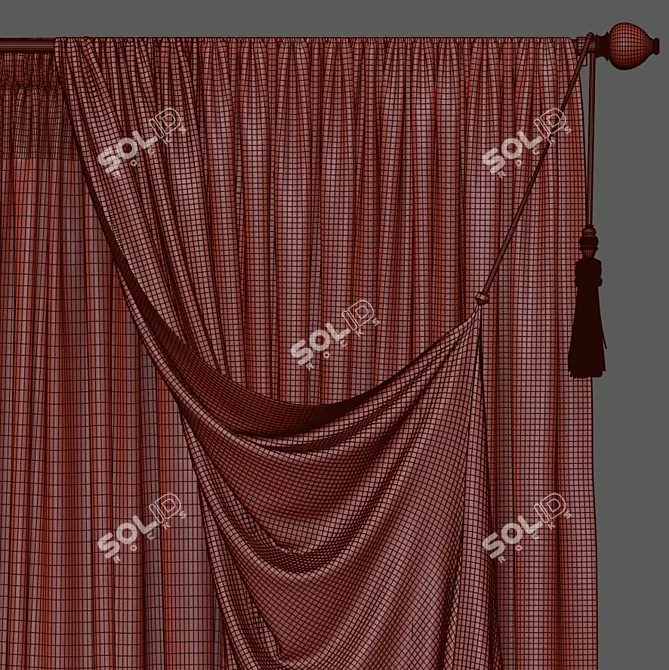 Elegant Window Drapes 3D model image 5