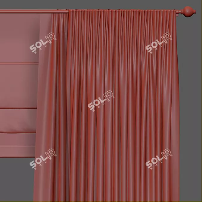 Refined Drapes: Curtain 917 3D model image 4