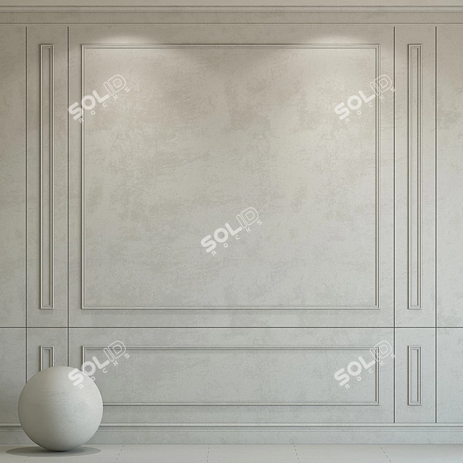 Elegant Plaster with Molding 3D model image 1