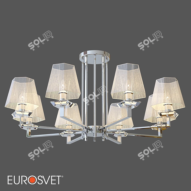 Smart Home Chandelier with Crystal Decor 3D model image 1