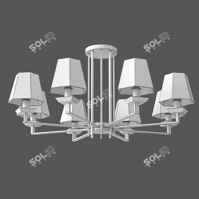 Smart Home Chandelier with Crystal Decor 3D model image 2