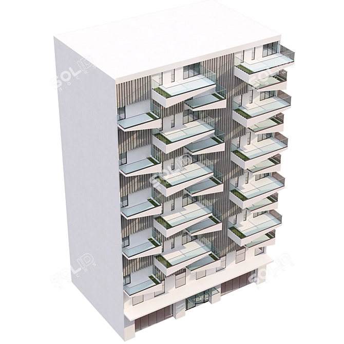 Parametric Designed Residential Building 3D model image 4