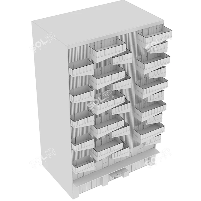 Parametric Designed Residential Building 3D model image 5