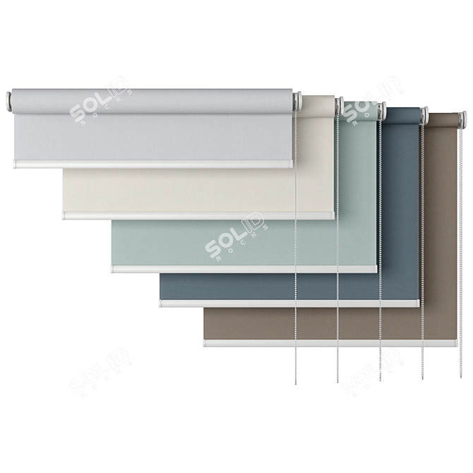 Customizable Roller Blinds in 5 Sizes and 5 Colors | Bella Collection 3D model image 2
