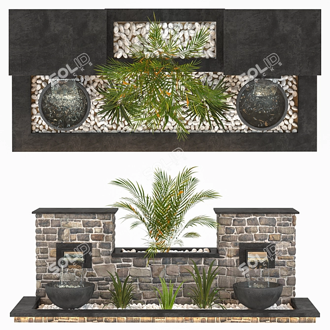 Sculptural Roof Garden Fountain 3D model image 2