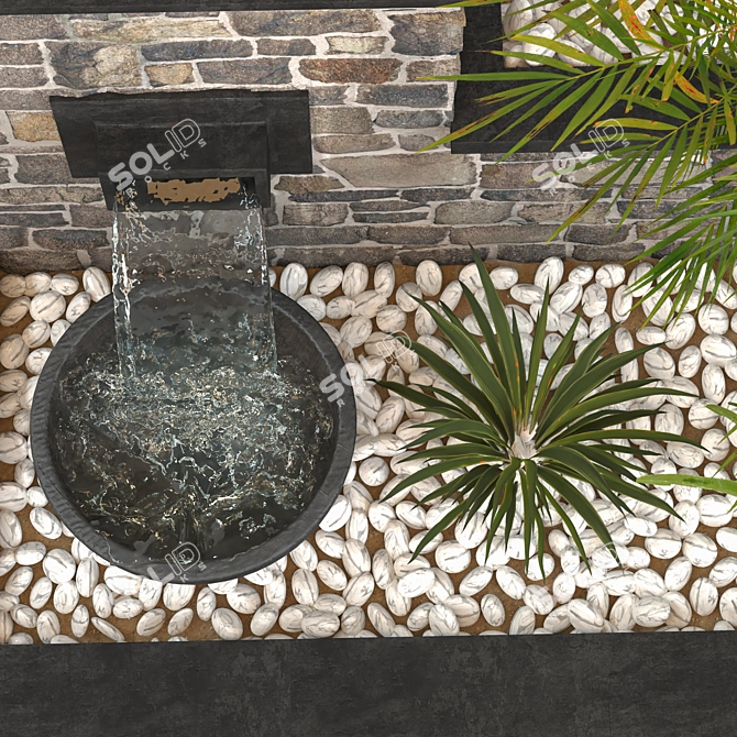 Sculptural Roof Garden Fountain 3D model image 3