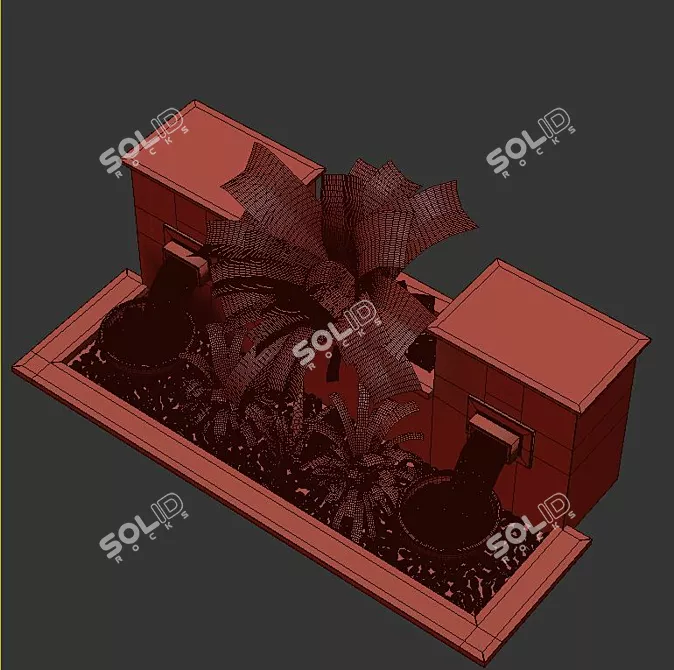 Sculptural Roof Garden Fountain 3D model image 4