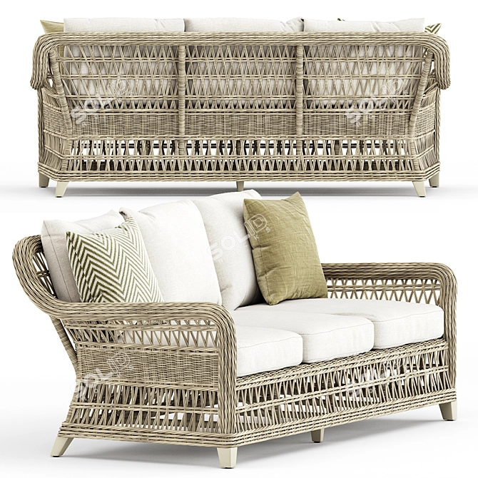 Arbor 3-Seat Sofa: Elegant & Comfortable 3D model image 2