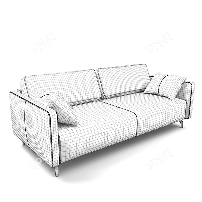 Sleek Liery Blue Sofa 3D model image 2