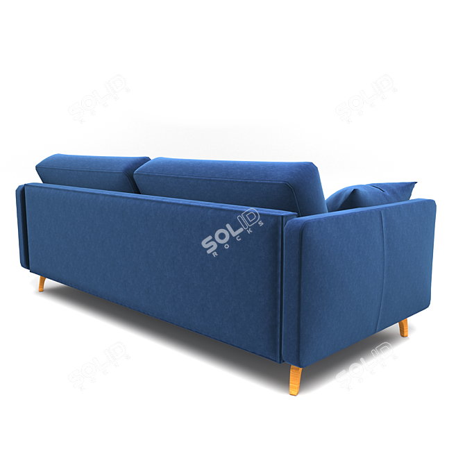 Sleek Liery Blue Sofa 3D model image 3
