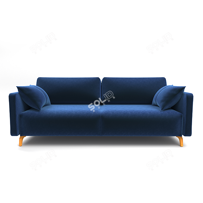 Sleek Liery Blue Sofa 3D model image 5