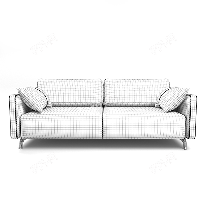 Sleek Liery Blue Sofa 3D model image 6