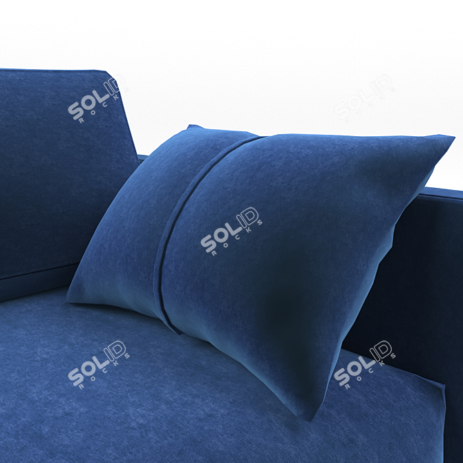 Sleek Liery Blue Sofa 3D model image 7