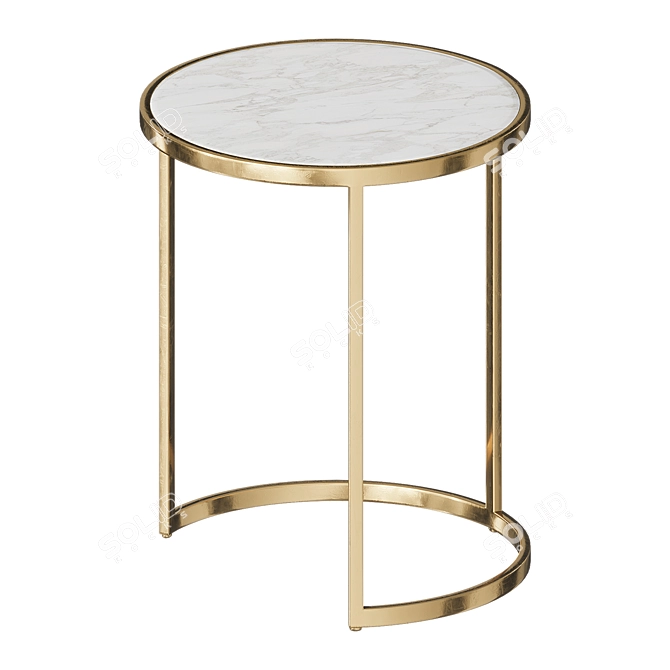 Modern White Marble Interior Table 3D model image 1