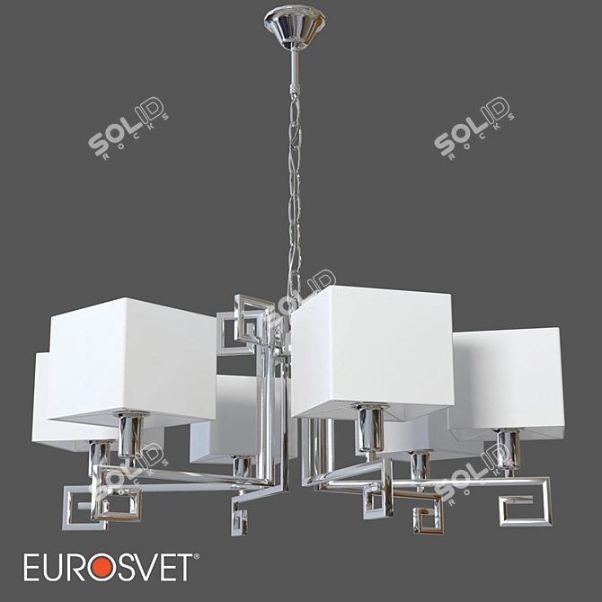 Modern Chrome Chandelier Alma - Eurosvet 3D model image 1