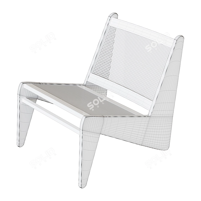 Vintage Jeanneret Kangourou Chairs 3D model image 2