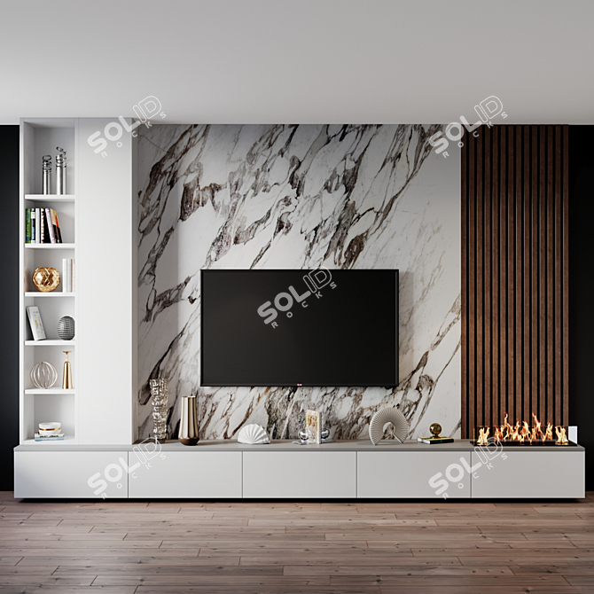 Modern TV Set with Microfaset GTR 3D model image 1