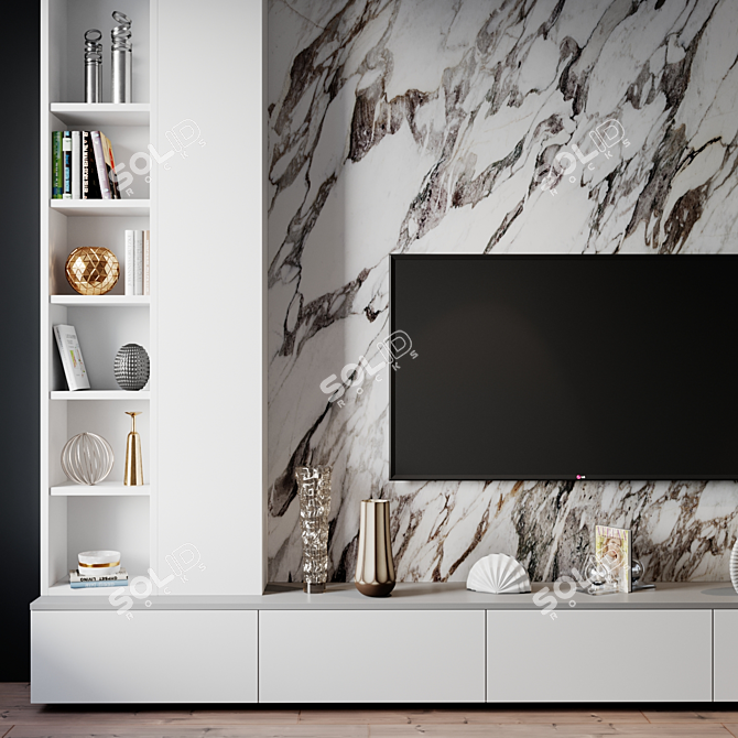 Modern TV Set with Microfaset GTR 3D model image 3