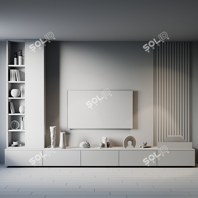 Modern TV Set with Microfaset GTR 3D model image 4